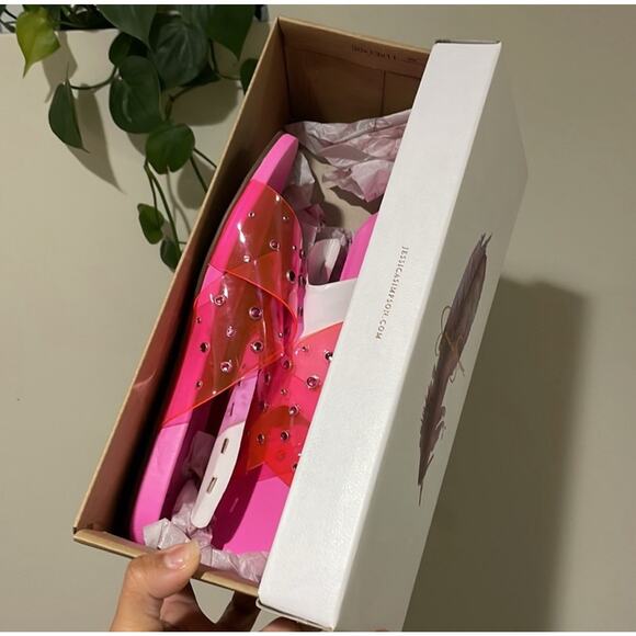 Jessica Simpson Shoes - New Jessica Simpson Tislie Pink Slide on sandals with rhinestones size 7.5
